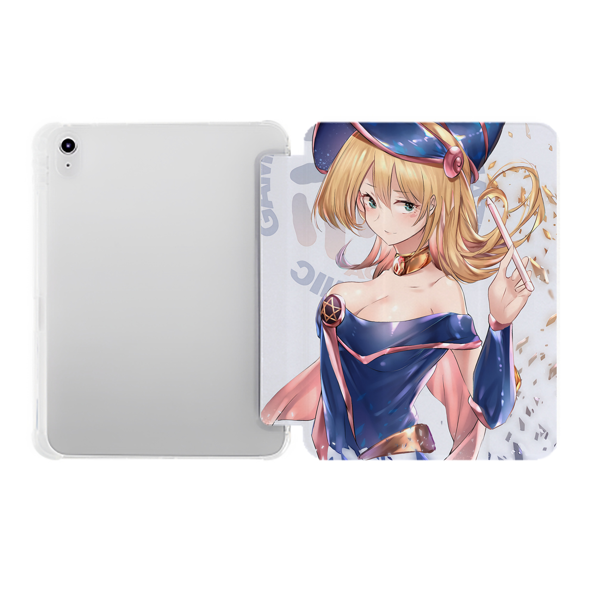 （画像用） 遊☆戯☆王 Yu-Gi-Oh! IPad ケース ペン収納付き 三つ折りスタンド PUレザー×シリコン 対応機種9.5/10.5/10.9インチ